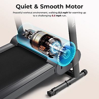 Sunny Health & Fitness Compact Motorized Smart Treadmill