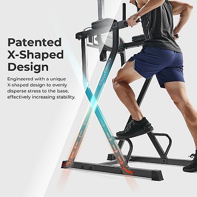 Sunny Health & Fitness Multifunctional & Adjustable Height Power Tower With Rock-Climbing Grip