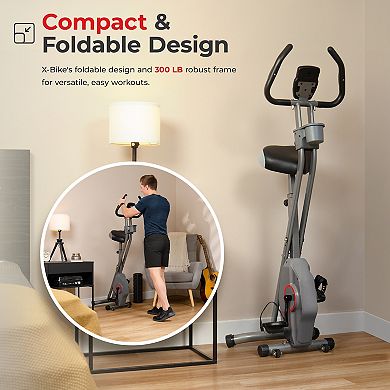 Sunny Health & Fitness Foldable Magnetic Exercise X-Bike