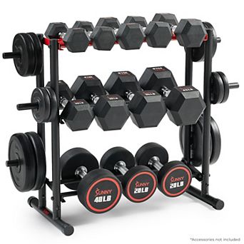 Sunny Health & Fitness 3 tier Weights Storage Rack