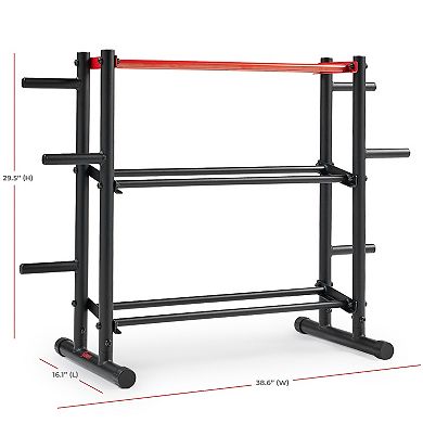 Sunny Health & Fitness 3-Tier Weights Storage Rack