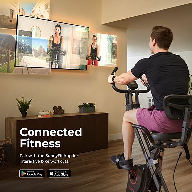 Sunny Health & Fitness Foldable Magnetic Recumbent Exercise X-Bike