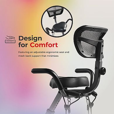 Sunny Health & Fitness Foldable Magnetic Recumbent Exercise X-Bike