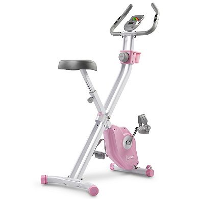 Sunny Health & Fitness Pink Foldable Magnetic Exercise X-Bike