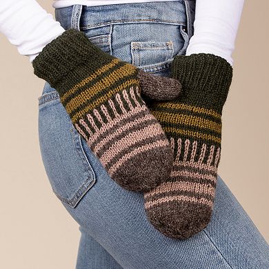 Feelgoodz Women's Artisan Hand-Knit Devi Winter Wool Mitten