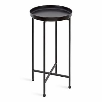 Celia Round Metal Foldable Tray Accent Table