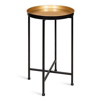 Celia Round Metal Foldable Tray Accent Table