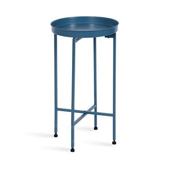 Celia Round Metal Foldable Tray Accent Table