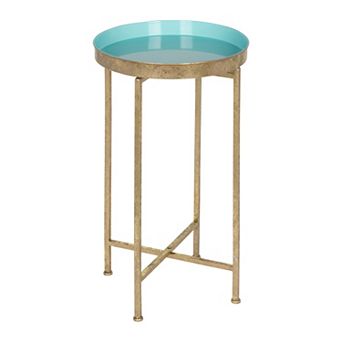 Celia Round Metal Foldable Tray Accent Table