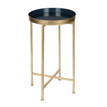Celia Round Metal Foldable Tray Accent Table