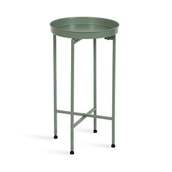 Celia Round Metal Foldable Tray Accent Table