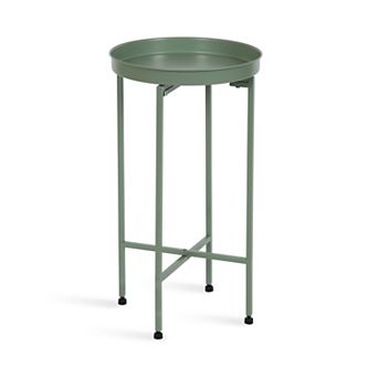 Celia Round Metal Foldable Tray Accent Table