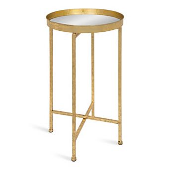 Celia Round Metal Foldable Tray Accent Table