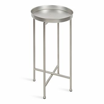 Celia Round Metal Foldable Tray Accent Table