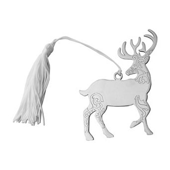 Scroll Reindeer Ornament with White Tassel