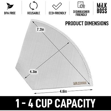 Zulay Kitchen Milk Boss Pour Over Coffee Filter Size 4
