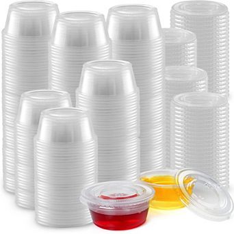 Zulay Kitchen Clear Jello Shot Cups with Lids