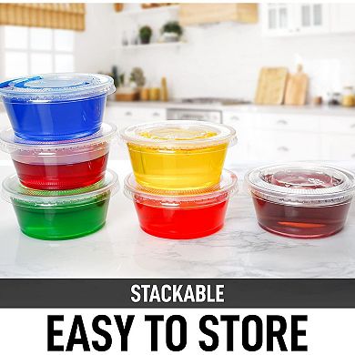 Zulay Kitchen Clear Jello Shot Cups with Lids