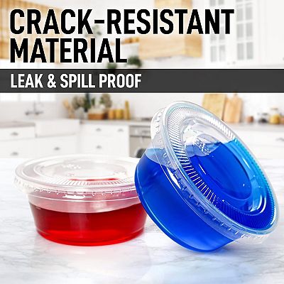 Zulay Kitchen Clear Jello Shot Cups with Lids