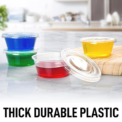 Zulay Kitchen Clear Jello Shot Cups with Lids