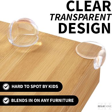 Zulay Kitchen 4 Pack Clear Rubber Corner Guards for Furniture Covers Sharp Corners