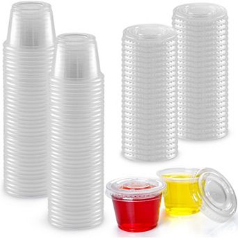 Zulay Kitchen Clear Jello Shot Cups with Lids - 1 Oz, 50 Pack