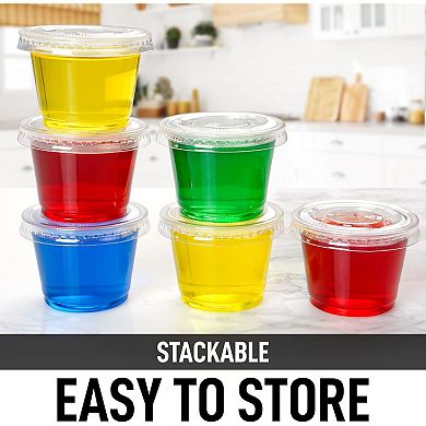 Zulay Kitchen Clear Jello Shot Cups with Lids - 1 Oz, 50 Pack