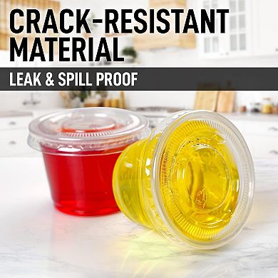 Zulay Kitchen Clear Jello Shot Cups with Lids - 1 Oz, 50 Pack