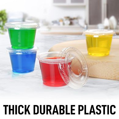 Zulay Kitchen Clear Jello Shot Cups with Lids - 1 Oz, 50 Pack