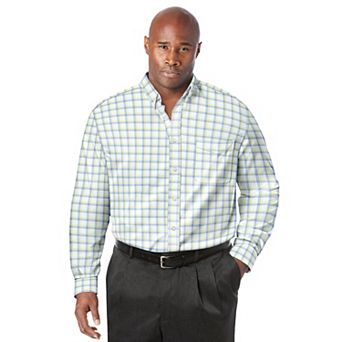 KingSize Men's Big & Tall Long-Sleeve Wrinkle-Free Everyday Oxford