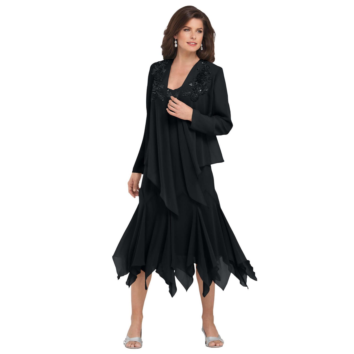 Женские платья Roaman's Plus Size Sequin Jacket Dress Set