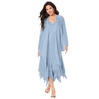 Roaman's Women's Plus Size Sequin Jacket Dress Set
