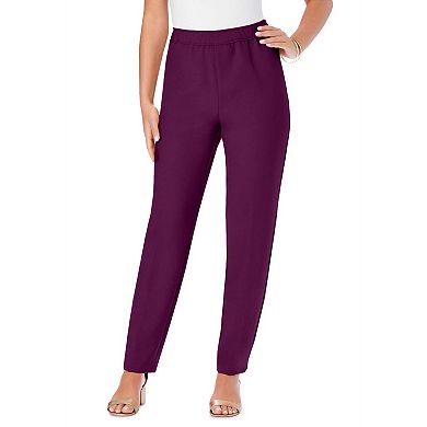 Roaman's Women's Plus Size Tall Plus Size Classic Bend Over Structured Straight Leg Pull-On Pant