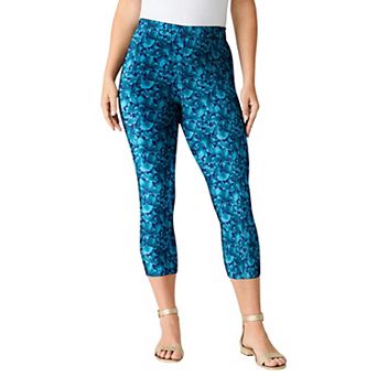 Roaman's Women's Plus Size Petite Plus Size Essential Stretch Capri Legging