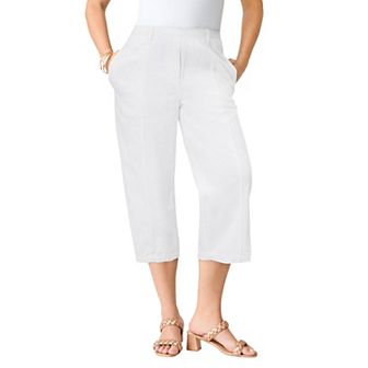 Roaman's Women's Plus Size Plus Size Easy-Wear Straight Leg Capri