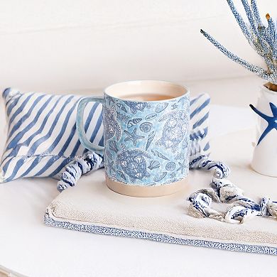 Home Essentials Ocean Blue Ceramic Turtle Mug – 18 oz.