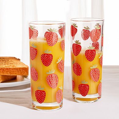 Home Essentials 4-Piece Fresh Picks Lemon High Ball Glass Set