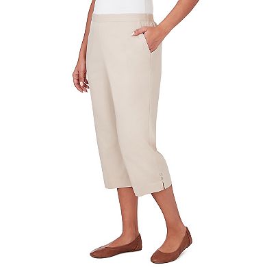 Petite Alfred Dunner Denim Twill Denim Split Hem Capri Pants