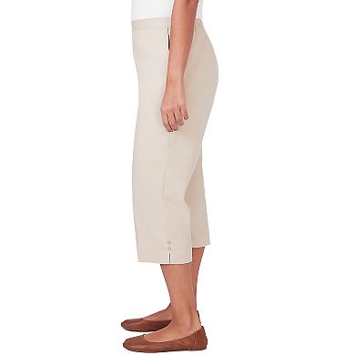 Petite Alfred Dunner Denim Twill Denim Split Hem Capri Pants