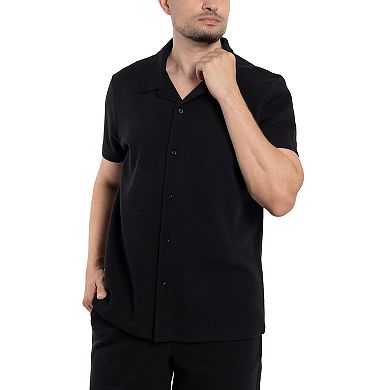 Men's Short Sleeve Camp Collar Button Up Shirt