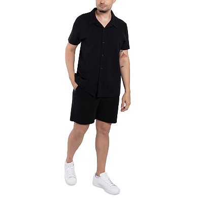 Men's Short Sleeve Camp Collar Button Up Shirt