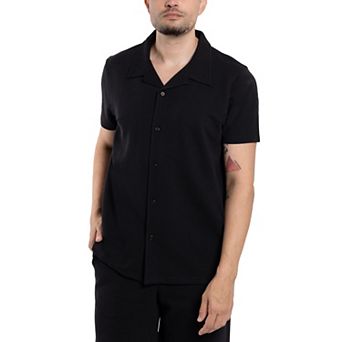 Men's Short Sleeve Camp Collar Button Up Shirt