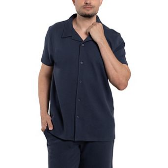 Men's Short Sleeve Camp Collar Button Up Shirt