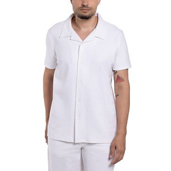 Men's Short Sleeve Camp Collar Button Up Shirt