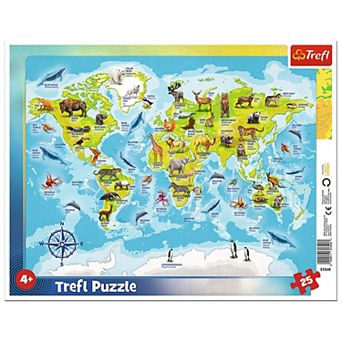 Trefl Preschool 25 pc Puzzle - World Map with Animals