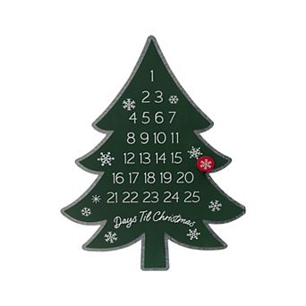 Parisloft Christmas Tree Countdown With Magnets, Metal Christmas Countdown Sign