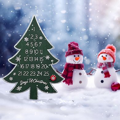 Parisloft Christmas Tree Countdown With Magnets, Metal Christmas Countdown Sign