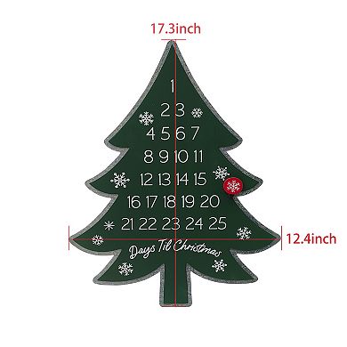 Parisloft Christmas Tree Countdown With Magnets, Metal Christmas Countdown Sign
