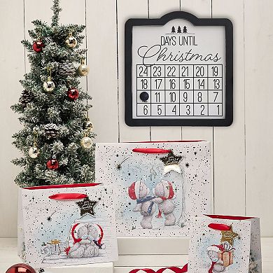 Parisloft Days Until Christmas Black Framed Wood Wall Countdown Calendar with Magnet
