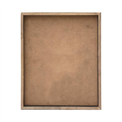 Parisloft Merry Christmas Framed Wood Wall Sign with Cutout Christmas Tree